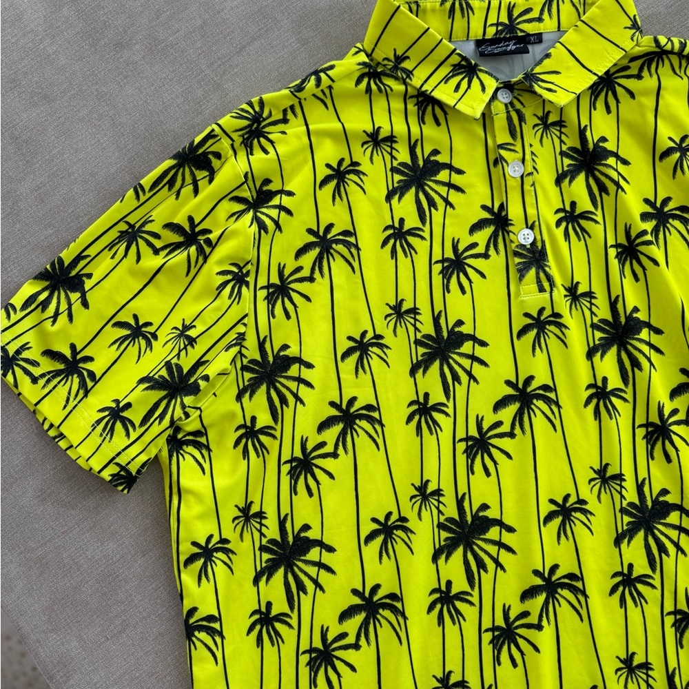 Tropical Vibes Yellow Polo Shirt